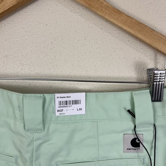 NWT Carhartt WIP Master Pencil Skirt Womens Size 27 Mint Green - Picture 4 of 7